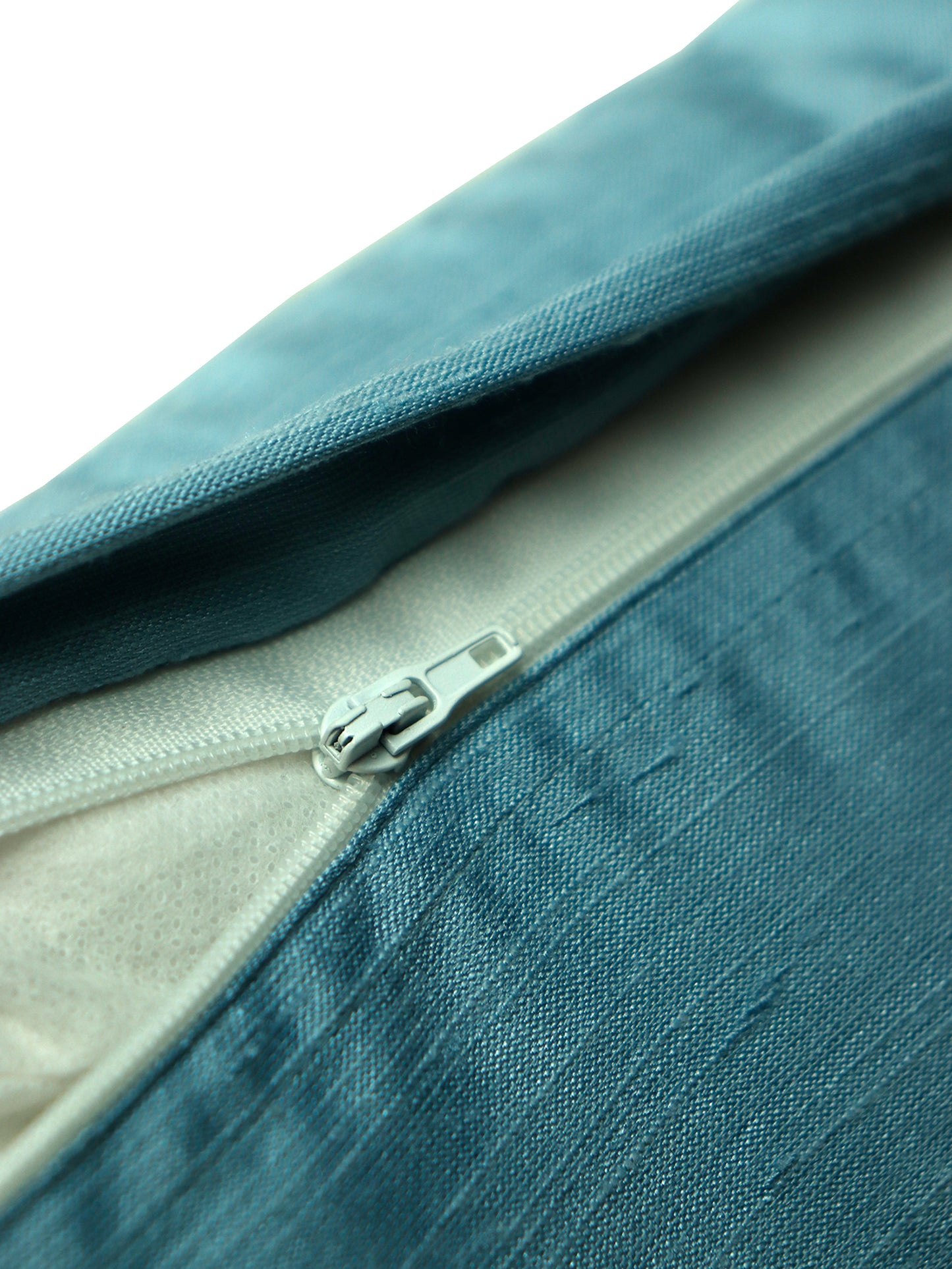 Technique Cushion Cover Polyester Patchwork with Pintuck and Embroidery Aqua Beige - 12" X 20"