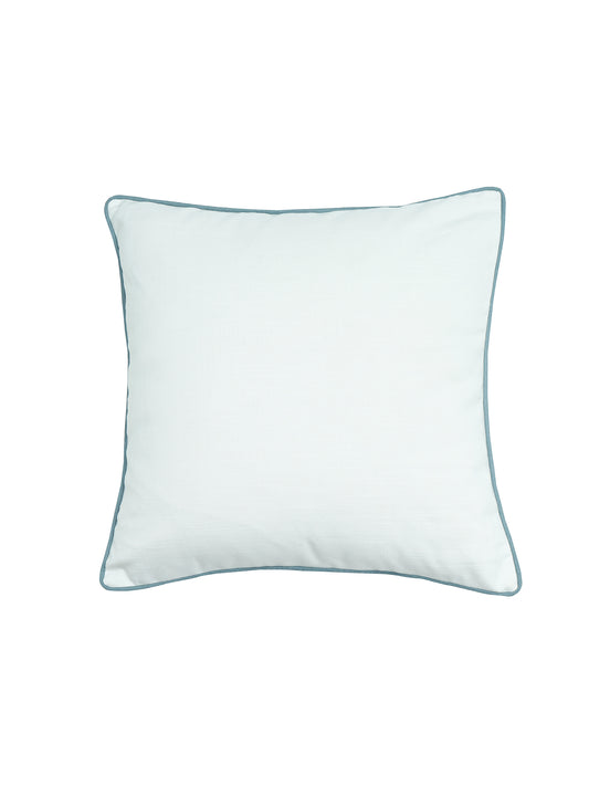 Cushion Cover Cotton Blend Solid with Cord Piping White - 16" X 16"