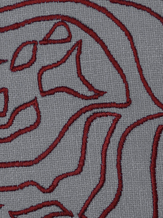 Cushion Cover Polyester Blend Embroidery Grey - 16" x 16"