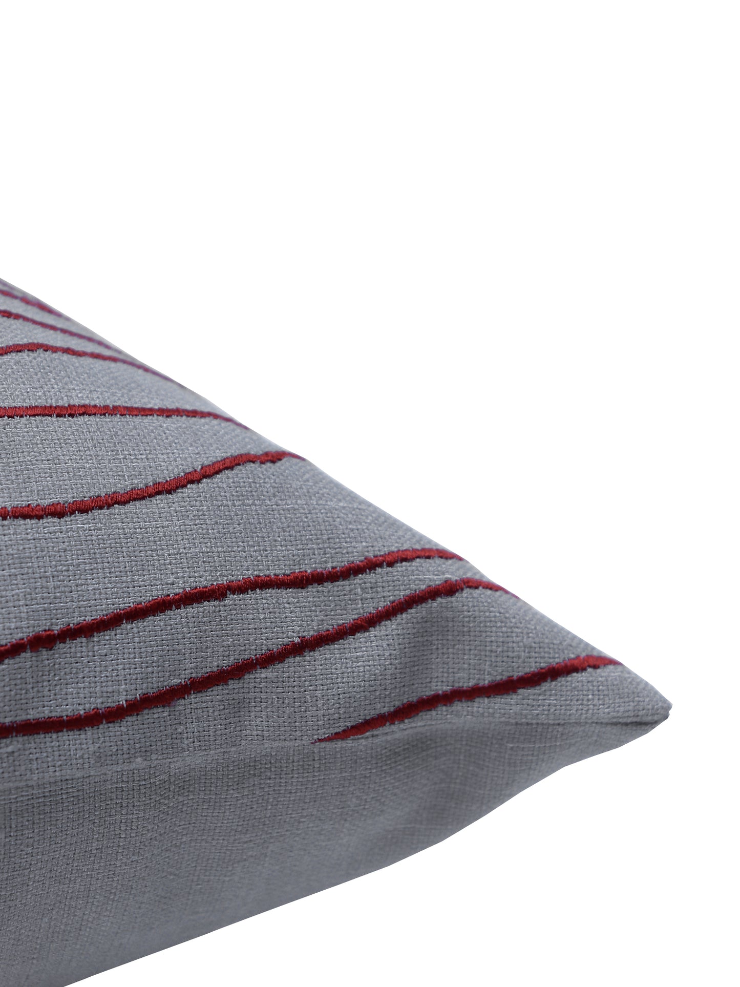 Cushion Cover Polyester Blend Embroidery Grey - 16" x 16"