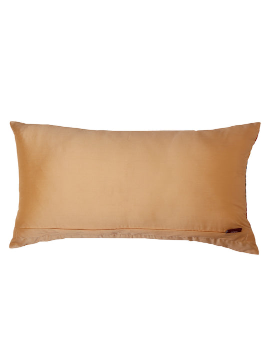 Cushion Cover Polyester patchwork with Aari Embroidery Gold - 16" x 16"