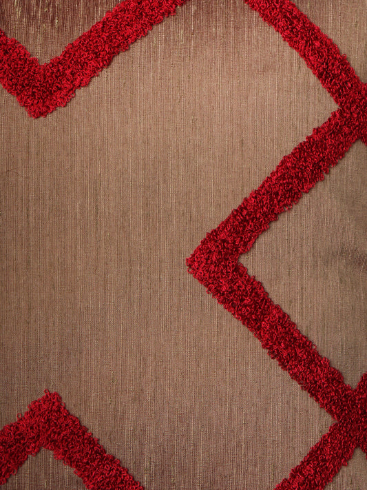 Cushion Cover Towel Embroidered Bohemian Polyester Blend Grey - 16" X 16"