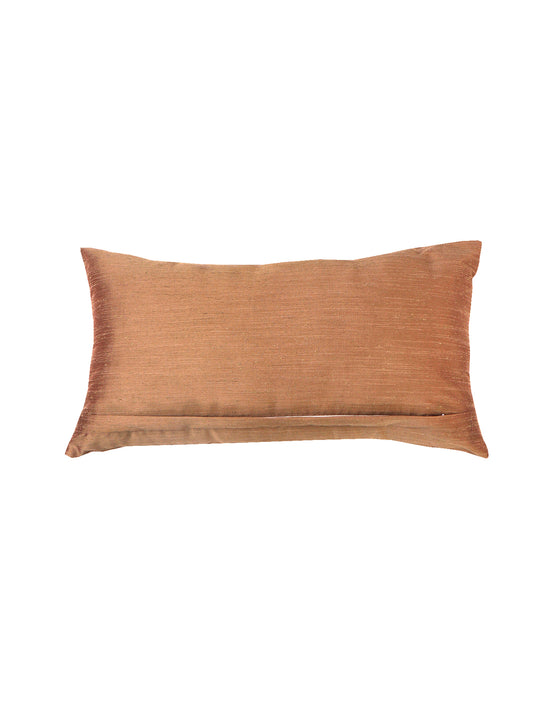 Cushion Cover Polyester Blend Patchwork with Embroidery Mushroom Grey - 12" x 22"