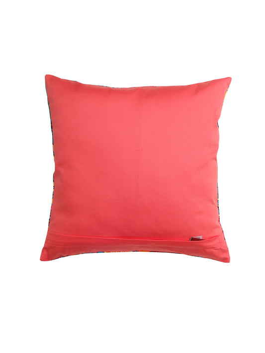 Cushion Cover Embroidery with Digital Print Abstract Bohemian Multi - 16" x 16"