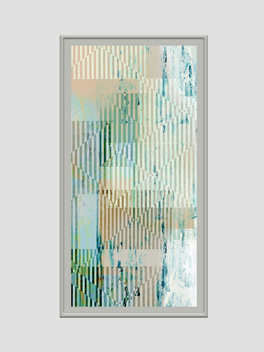 Cool Blue Abstract Contemporary Printed Wall Art 24" X 48"