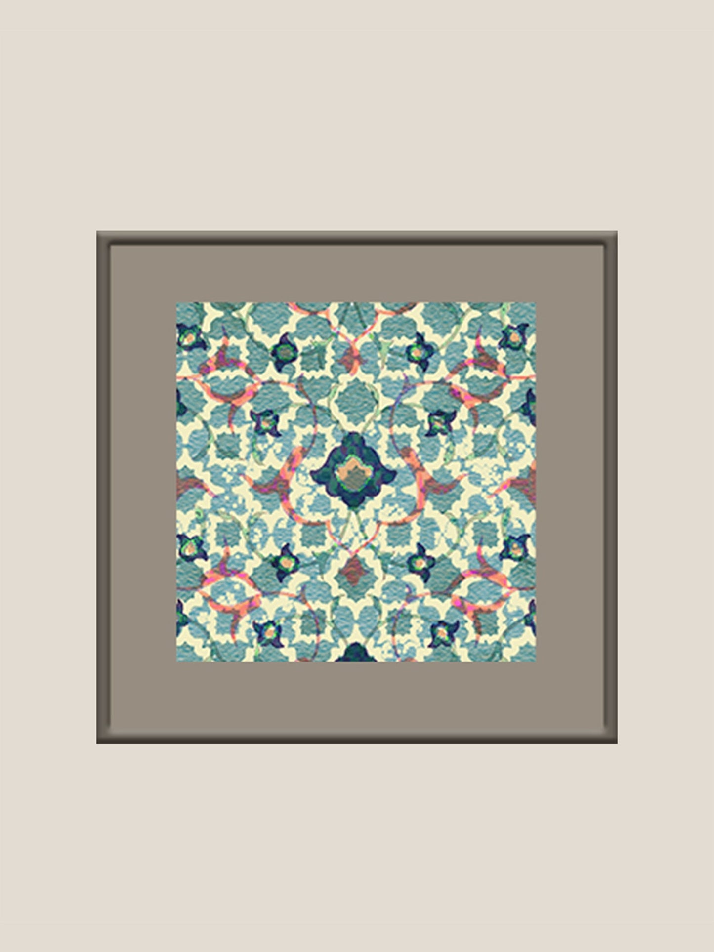 Aqua Abstract Printed Wall Art 16" X 16"