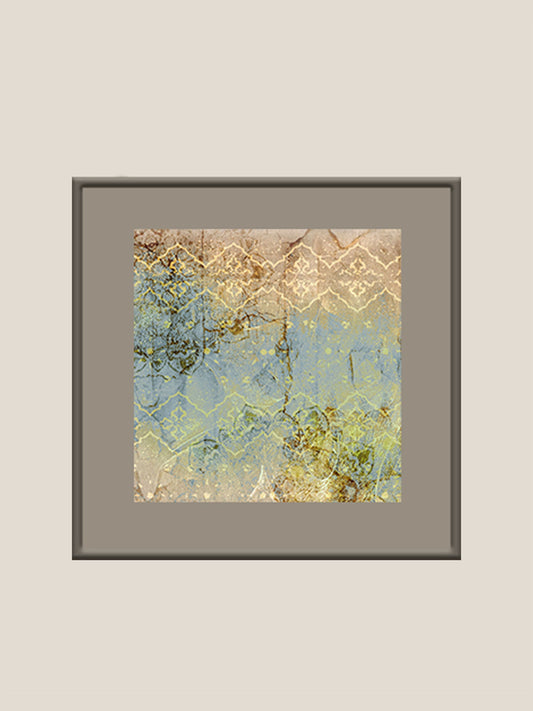 Abstract Floral Aqua Printed Wall Art 16" X 16"