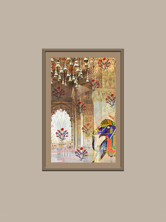 Ethnic Motifs Brown Printed Wall Art 24" X 48"
