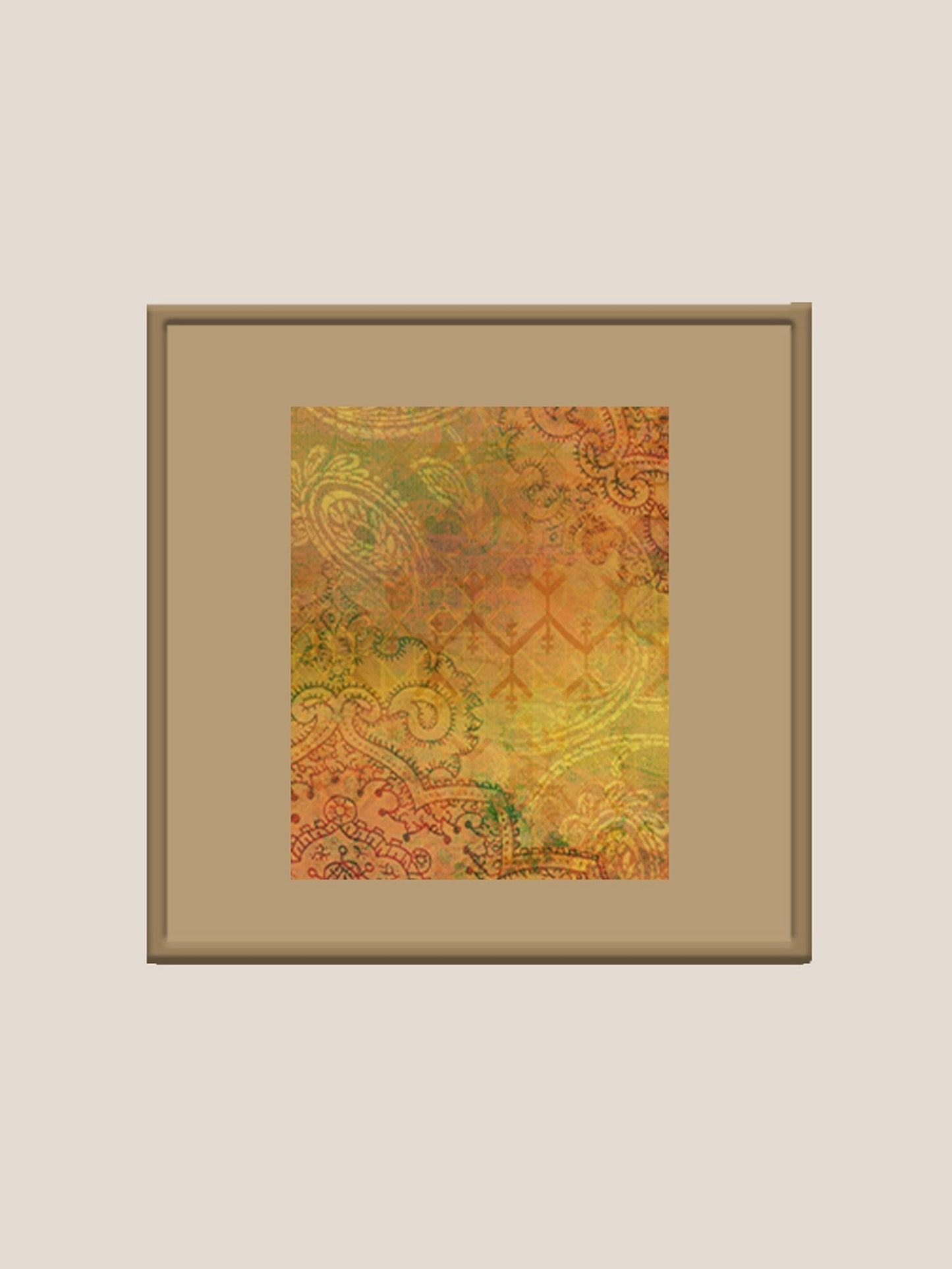 Traditional Printed and Hand Embroidered Wall Art 16" X 16"