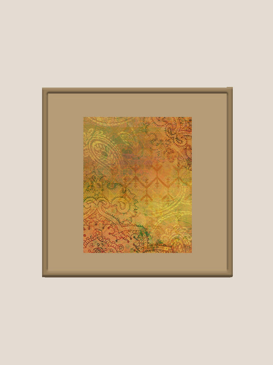 Traditional Printed and Hand Embroidered Wall Art 16" X 16"