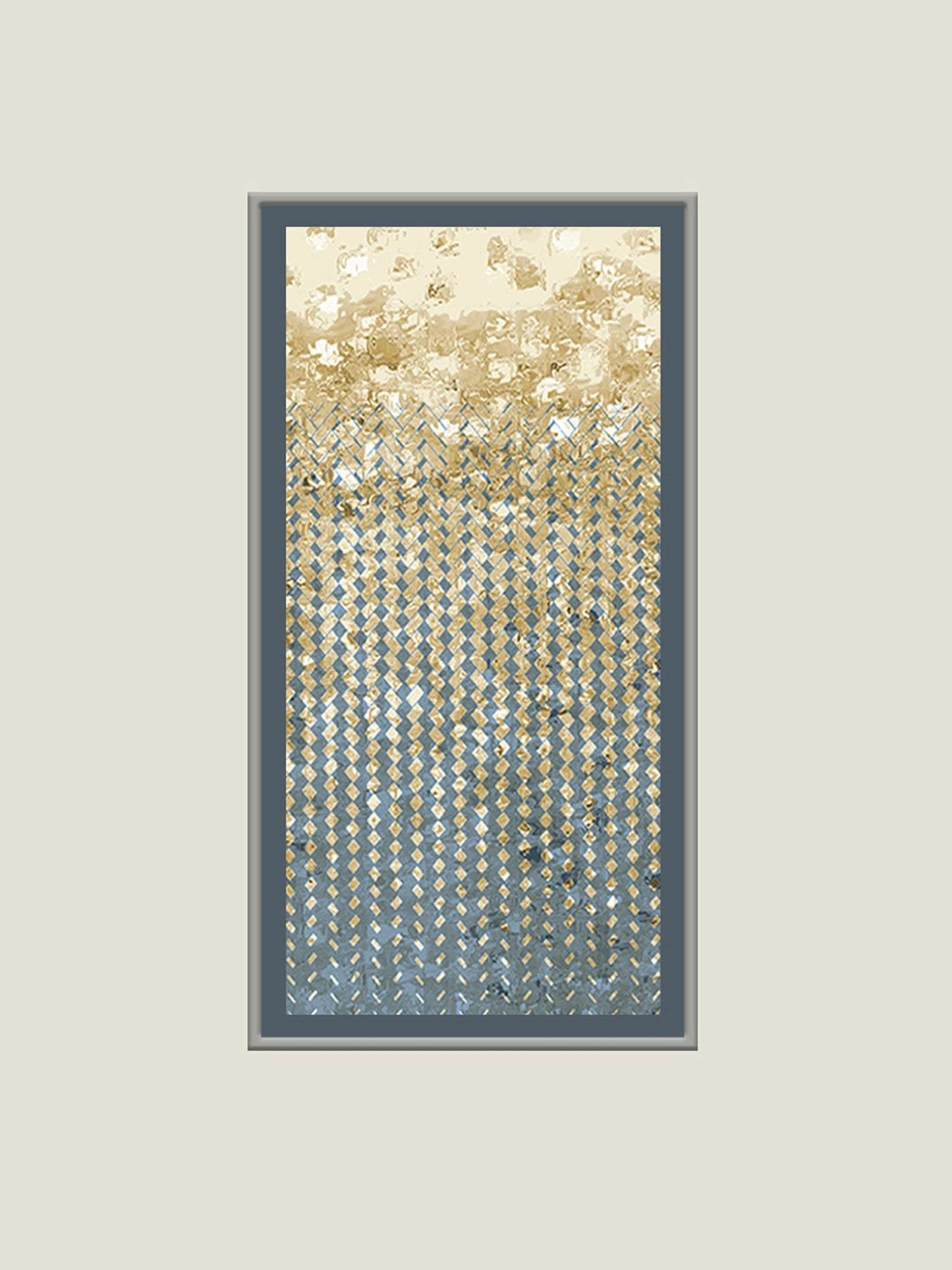 Cerulean Printed and Hand Embroidered Wall Art 24" X 48"