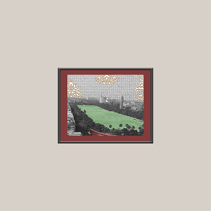 Wall Art Cluster Canvas Bombay Beat Highlighted with Hand Embroidery - 12"X 16"; 14"X 16"; 14"X 14"; 12"X 14"; 12"X 14"