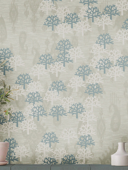 Wallpaper Non Woven/Canvas - Snowflake Trees (1 sqft)