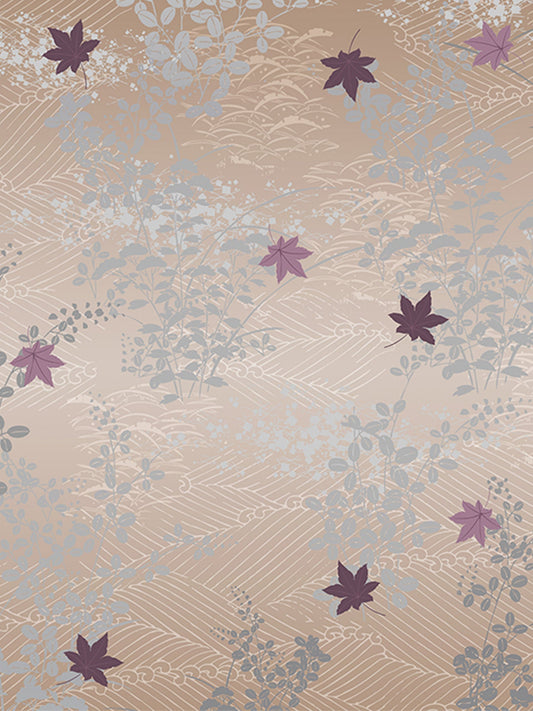 Wallpaper Non Woven/Canvas - Floating Maple Leaves (1 sqft)