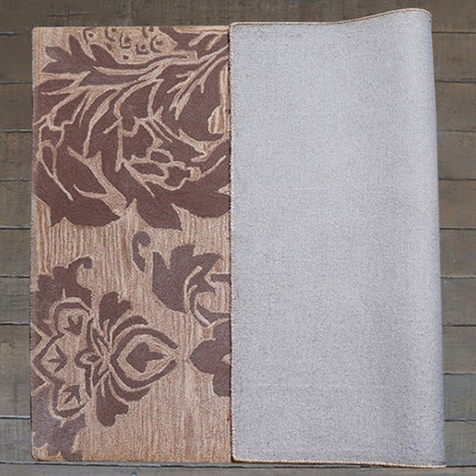 Carpet Hand Tufted 100% Woollen Classic Brown Damask - 4ft X 6ft