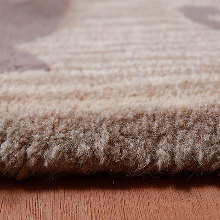 Carpet Hand Tufted 100% Woollen Classic Brown Damask - 4ft X 6ft