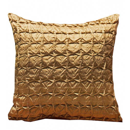 Cushion Covers Set Of 3 Polyster Box Pleated Black And Yellow - 16"X16"