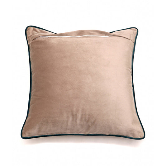 Embroidered Cushion Cover Velvet Teal Green - 16" X 16"