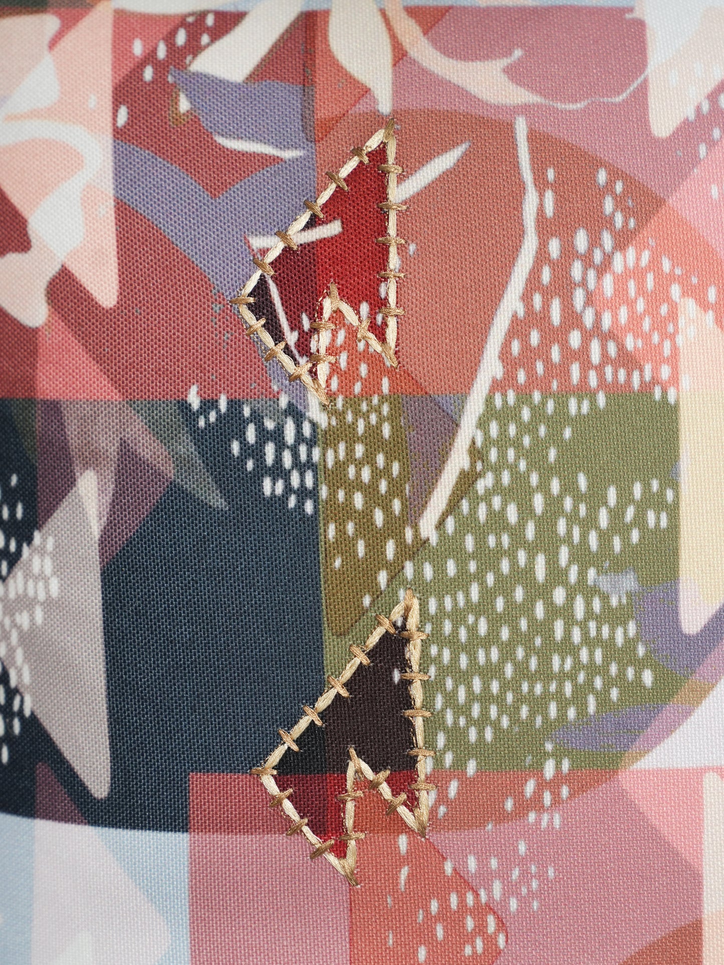 Abstract Floral Embroidered Reversible | 16 x 16 inch | Spring Summer Cushion Cover