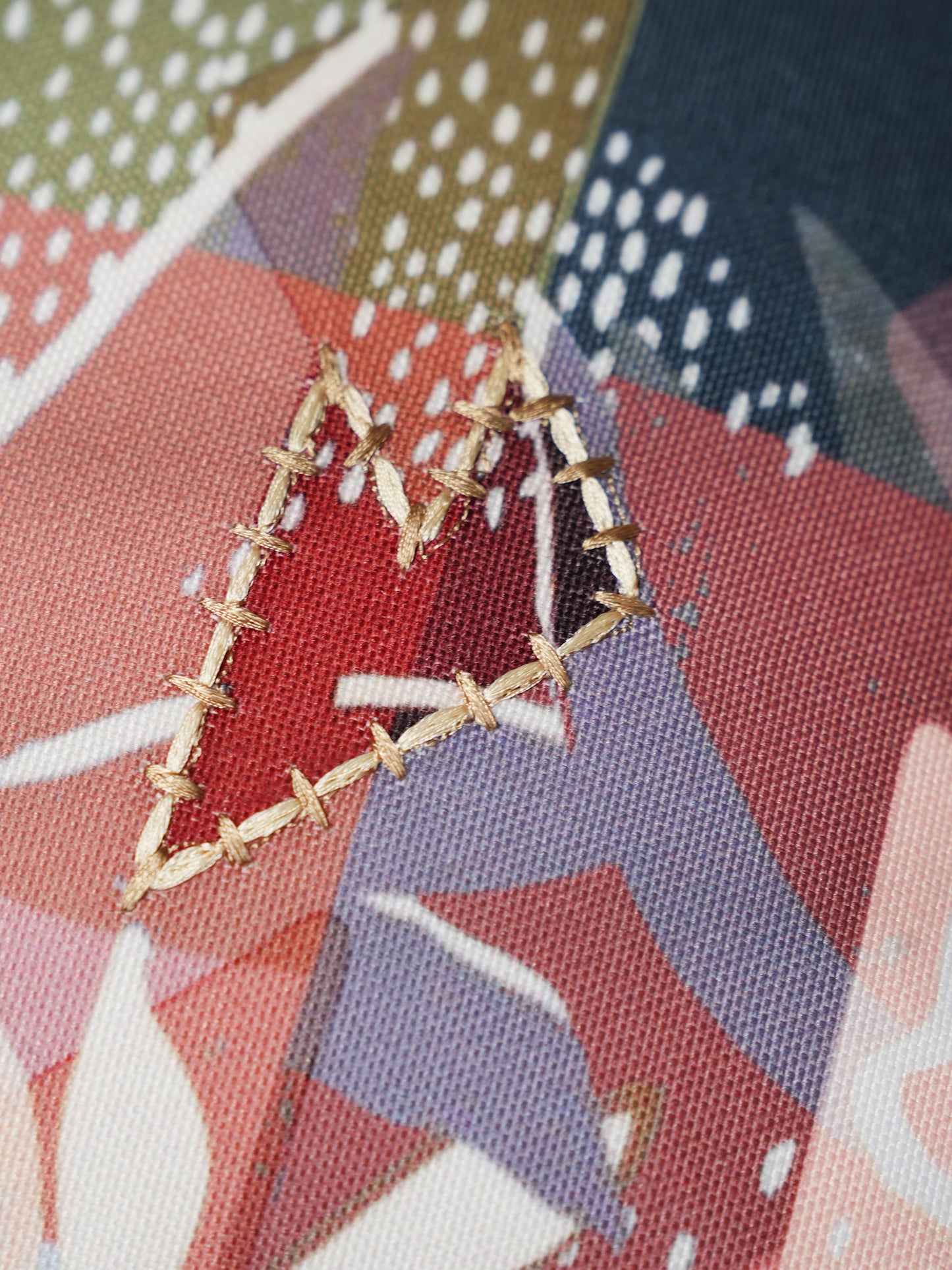 Abstract Floral Embroidered Reversible | 16 x 16 inch | Spring Summer Cushion Cover