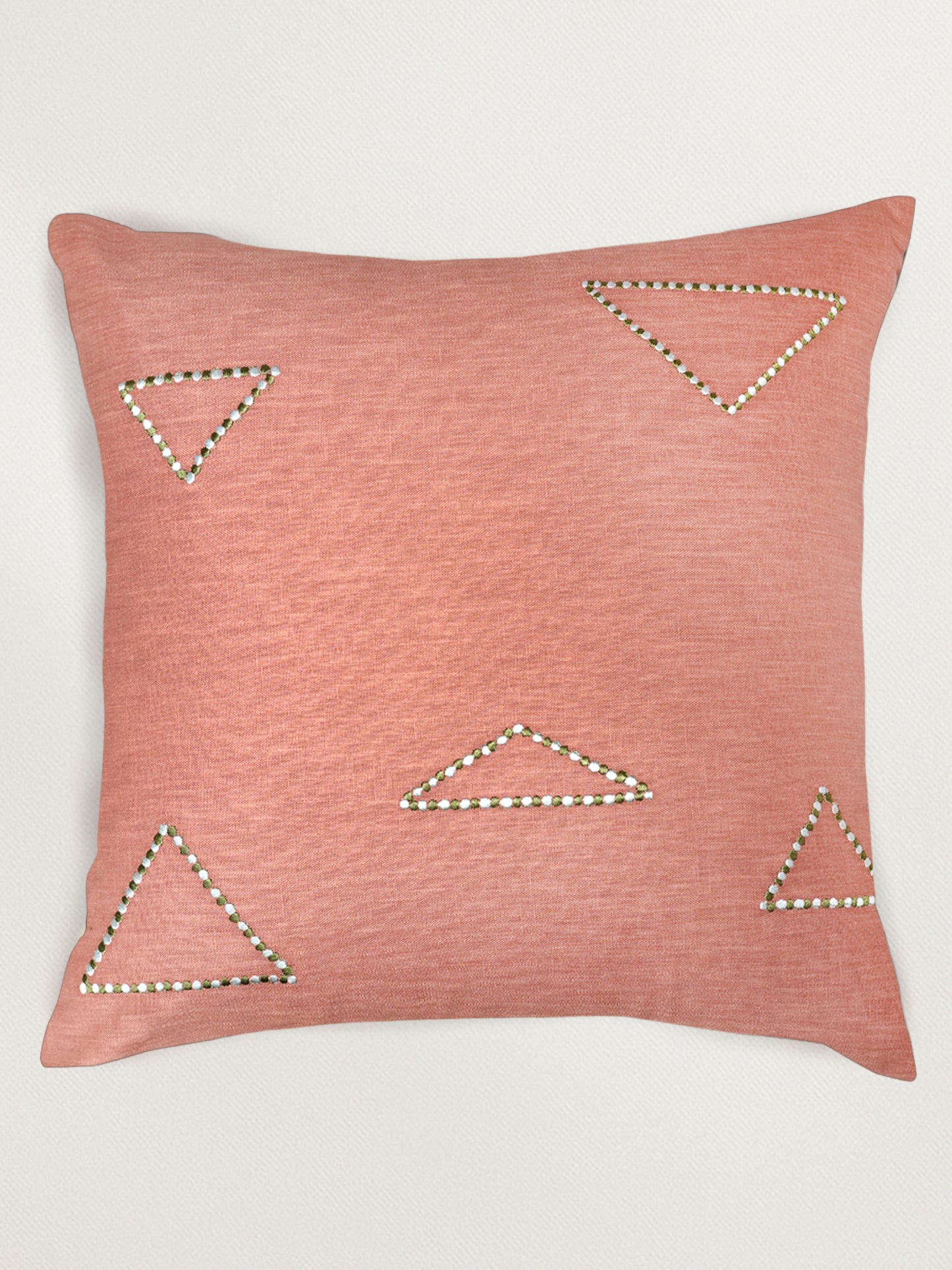 Abstract Floral Embroidered Reversible | 16 x 16 inch | Spring Summer Cushion Cover