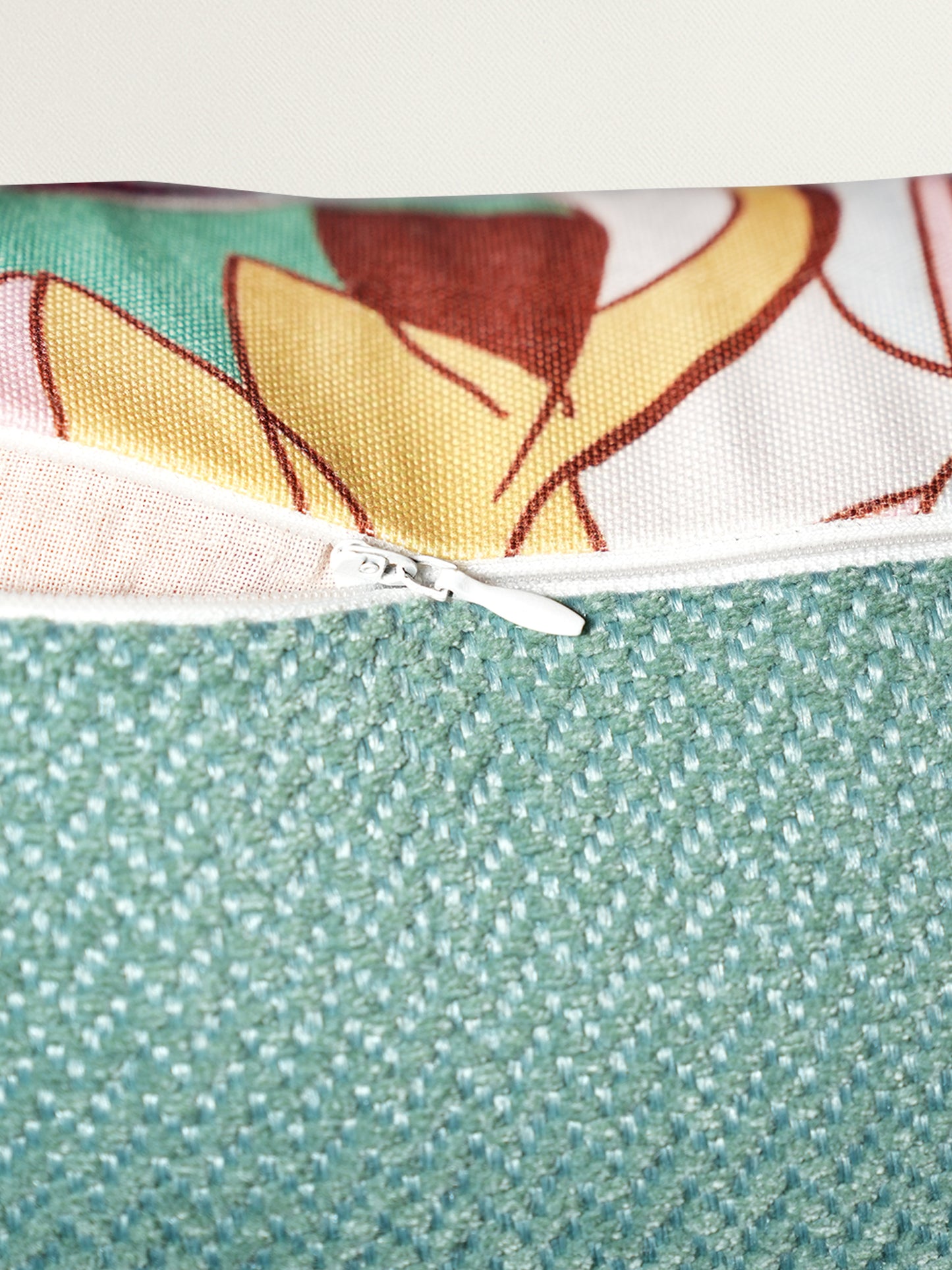 Abstract Printed & Embroidered | 16 x 16 inch | Spring Summer Cushion Cover