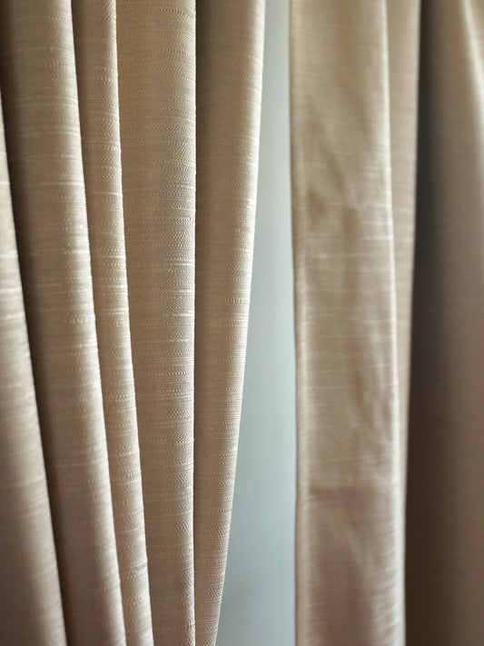 Door Curtain | Solid Beige Polycotton Curtain | Back Loop | 54 Inch x 84 Inch | 7 ft
