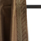 Door Curtain | Solid Brown Textured Leaf Embroidered Curtain | Back Loop | 52 Inch x 90 Inch | 7 ft