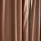 Door Curtain | Solid Brown Textured Leaf Embroidered Curtain | Back Loop | 52 Inch x 90 Inch | 7 ft