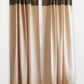 Door Curtain | Two Tone Brown & Peach Patchwork Curtain | Back Loop | 52 Inch x 84 Inch | 7 ft