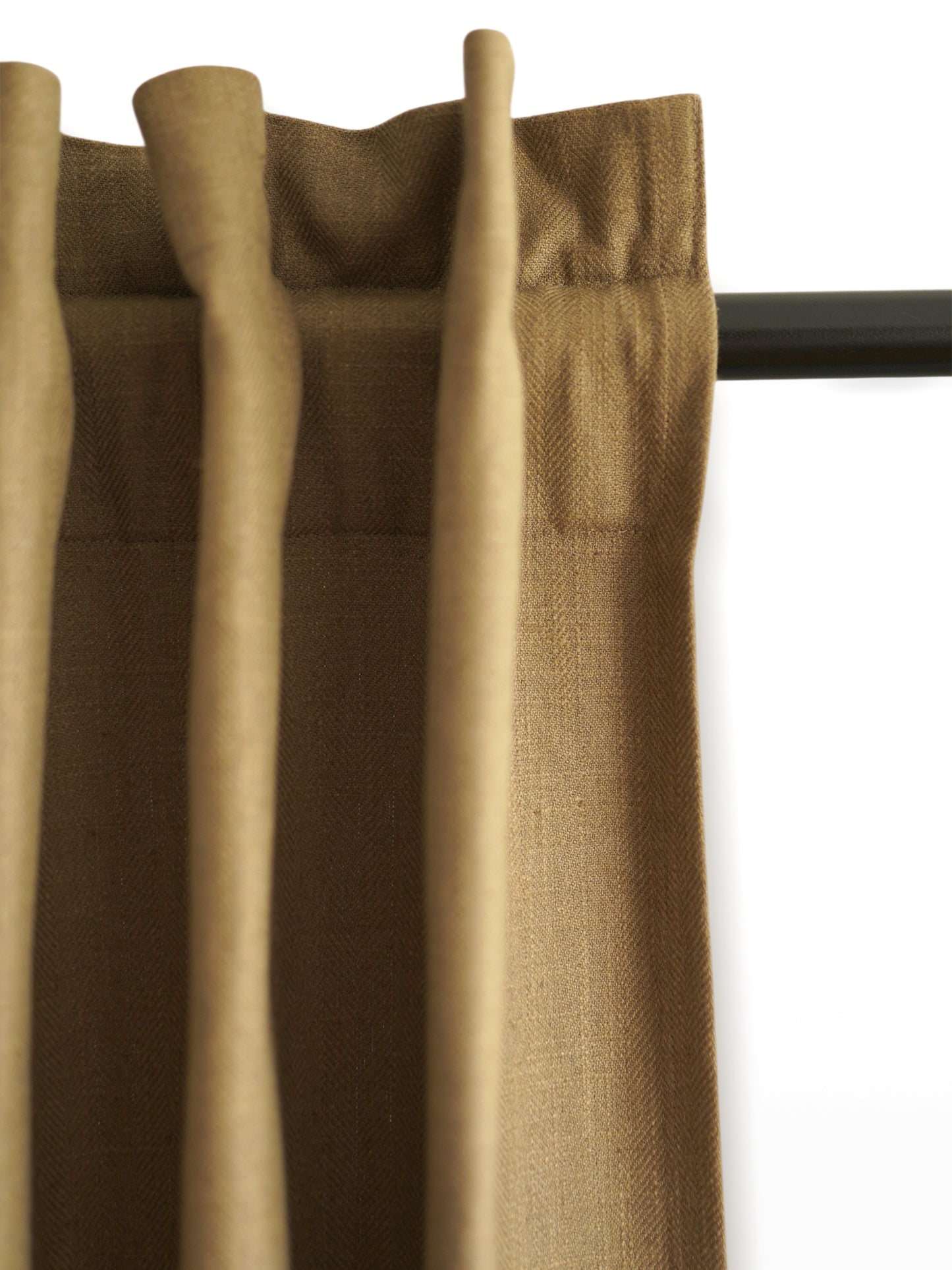 Door Curtain Cotton Blend Solid Brown - 52" X 84" (Hidden Loop)