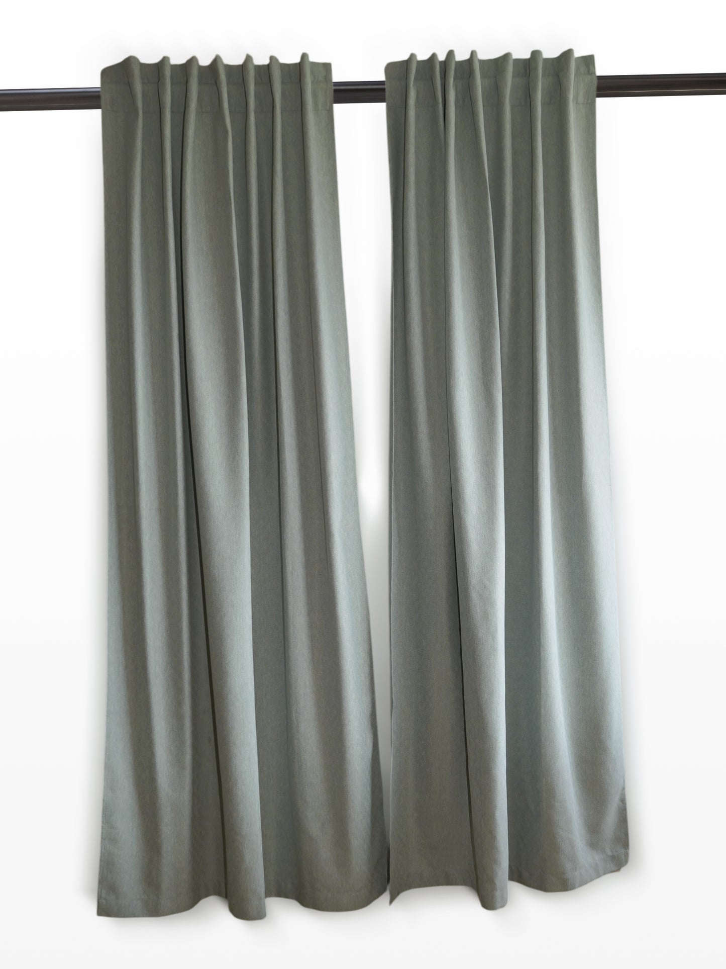 Curtain Cotton Blend Hidden Loop Self Textured Grey - 52" x 90"