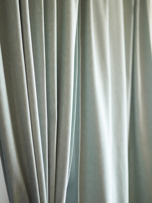 Curtain Cotton Blend Hidden Loop Self Textured Grey - 52" x 90"