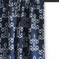 Door Curtain Screen Printed Abstract Rod Pocket Dark Blue - 52" X 90"