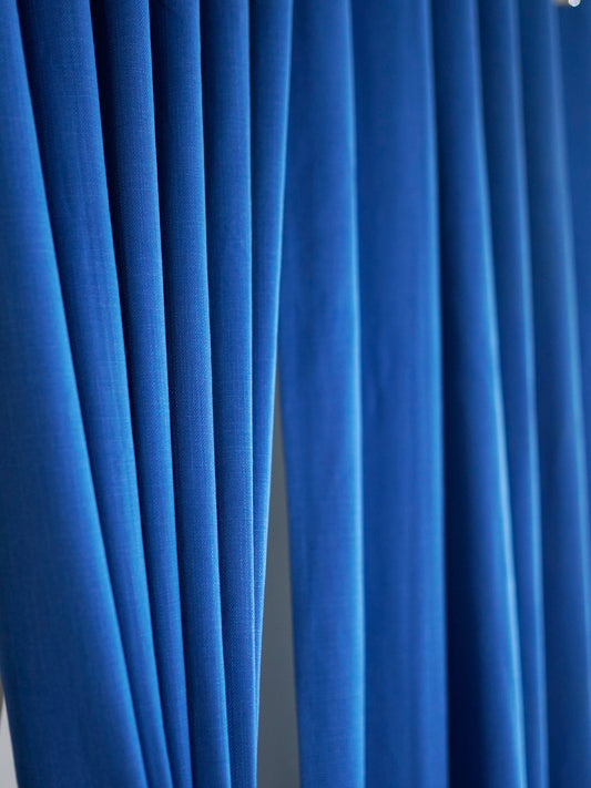 Door Curtain Polyester Blend Basket Weave Dark Blue - 50" X 84"