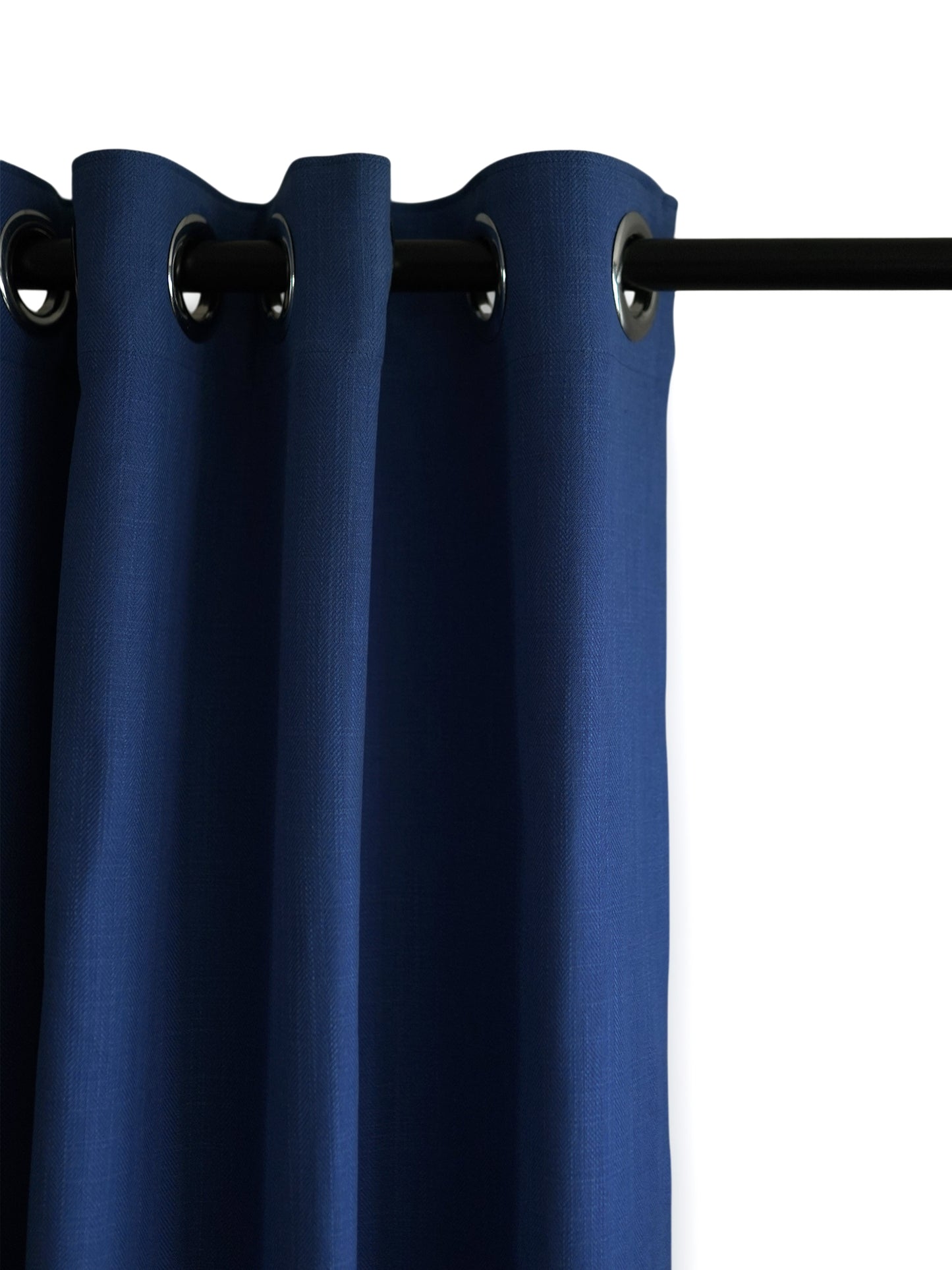 Door Curtain Polyester Blend Basket Weave Dark Blue - 50" X 84"