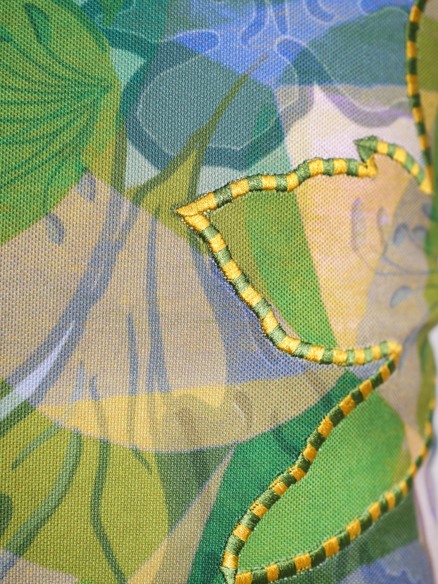 Abstract Leaf Embroidered Reversible |16 x 16 inch| Spring Summer Cushion Cover