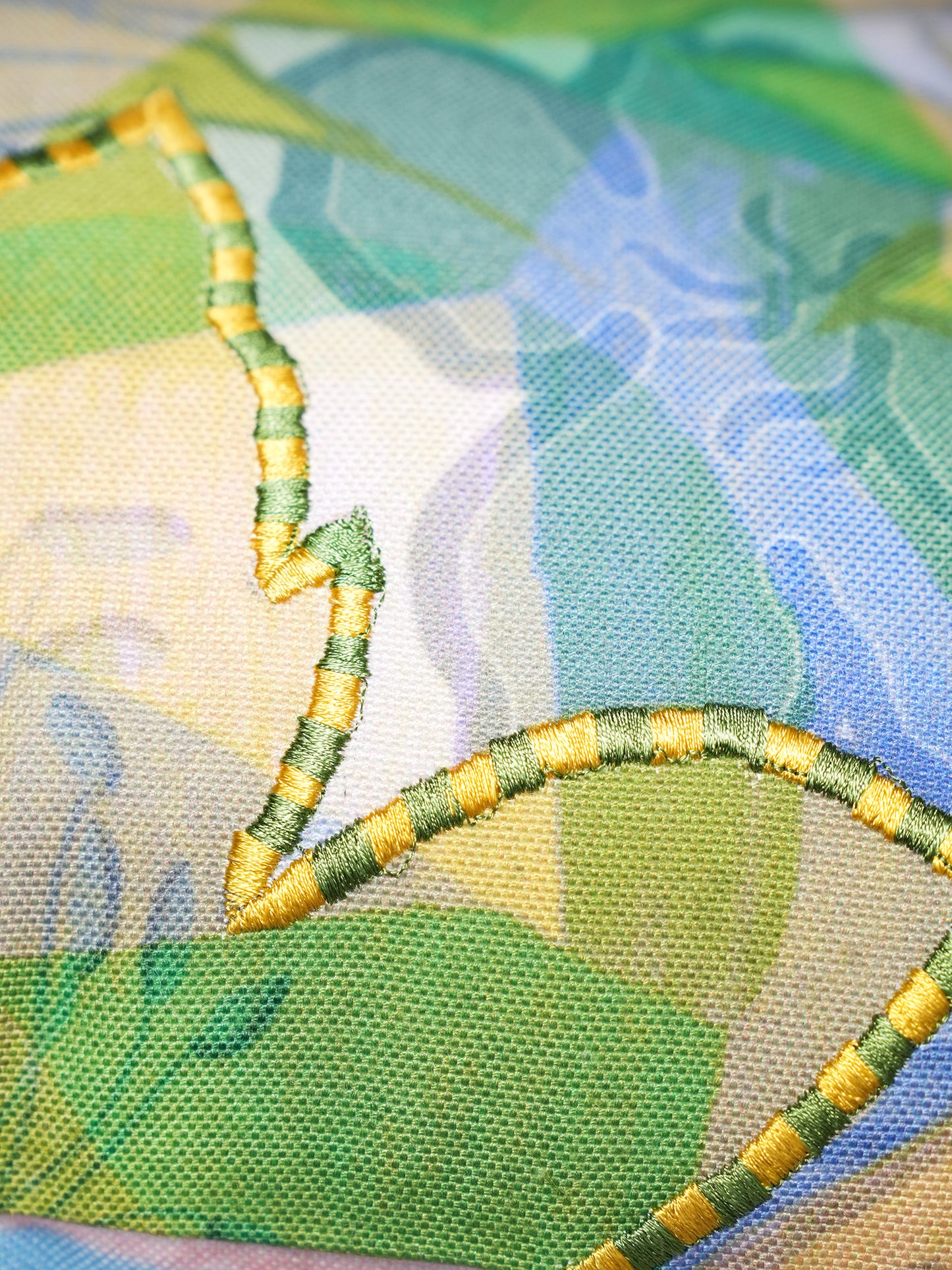 Abstract Leaf Embroidered Reversible |16 x 16 inch| Spring Summer Cushion Cover