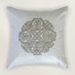 Applique Embroidered Cushion Cover 16 Inch x 16 Inch | Off White