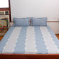 Block Print Bedcover with Patchwork | Blue / Grey - 90x108 Inch