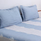 Block Print Bedcover with Patchwork | Blue / Grey - 90x108 Inch