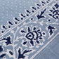 Block Printed Bedcover | Floral - Grey / Blue - 90x108 inch