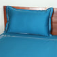 teal blue colored pillow sham cover for king size embroidered bedsheet