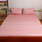 Block Printed Bedsheet | Abstract - Pink / White - 108x108 inch