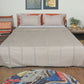 Quilt for Double Bed King Size | Towel Embroidery + Horizontal Quilting with Tassels| AC Comfortor/Blanket/Duvet | Cotton Blend with 300TC Cotton Backing - Beige | 90x108 inch (228x274 cms)