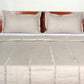 Quilt for Double Bed King Size | Towel Embroidery + Horizontal Quilting with Tassels| AC Comfortor/Blanket/Duvet | Cotton Blend with 300TC Cotton Backing - Beige | 90x108 inch (228x274 cms)
