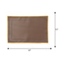 Solid Dinner Table Mats and Table Napkin | Flat Piping | Set of 6 | Brown and Mustard | Polyester | Cotton | 12 Inch x 18 Inch | 16 Inch x 16 Inch