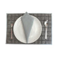 Solid Dinner Table Mats and Table Napkin | Flat Piping | Set of 6 | Grey and Blue | Polyester | Cotton | 12 Inch x 18 Inch | 16 Inch x 16 Inch