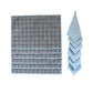 Solid Dinner Table Mats and Table Napkin | Flat Piping | Set of 6 | Grey and Blue | Polyester | Cotton | 12 Inch x 18 Inch | 16 Inch x 16 Inch