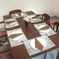 Solid Dinner Table Mats and Table Napkin | Flat Piping | Olive | Set of 6 | Polyester | Cotton | 12 Inch x 18 Inch | 16 Inch x 16 Inch